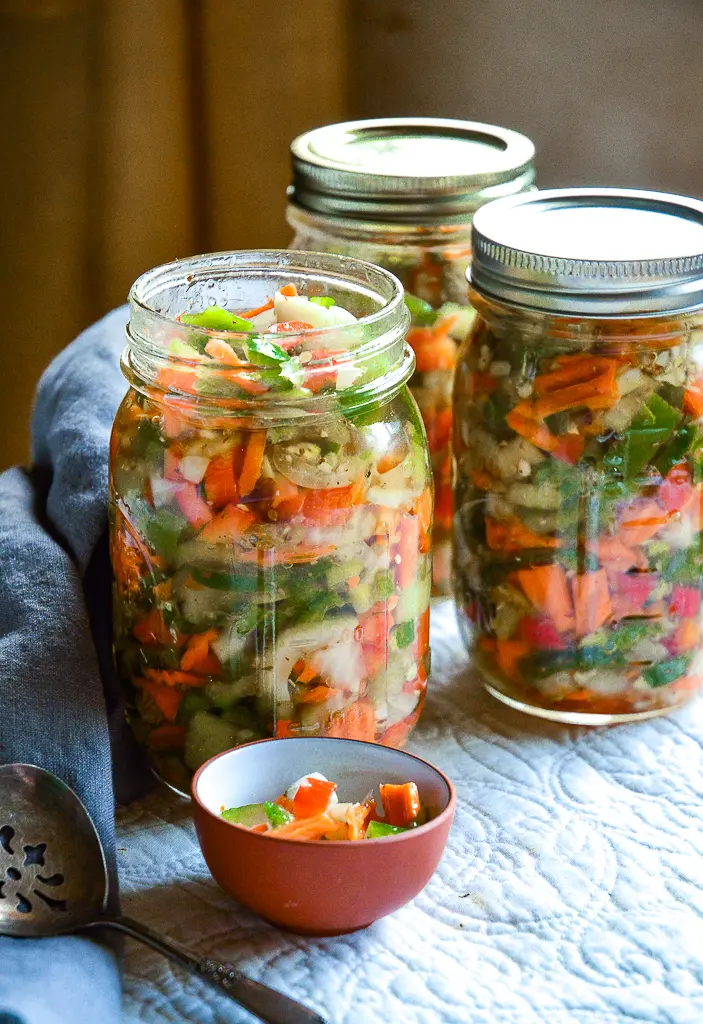 Giardiniera in jars