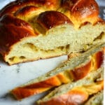 A Challah Round with Apples and Honey