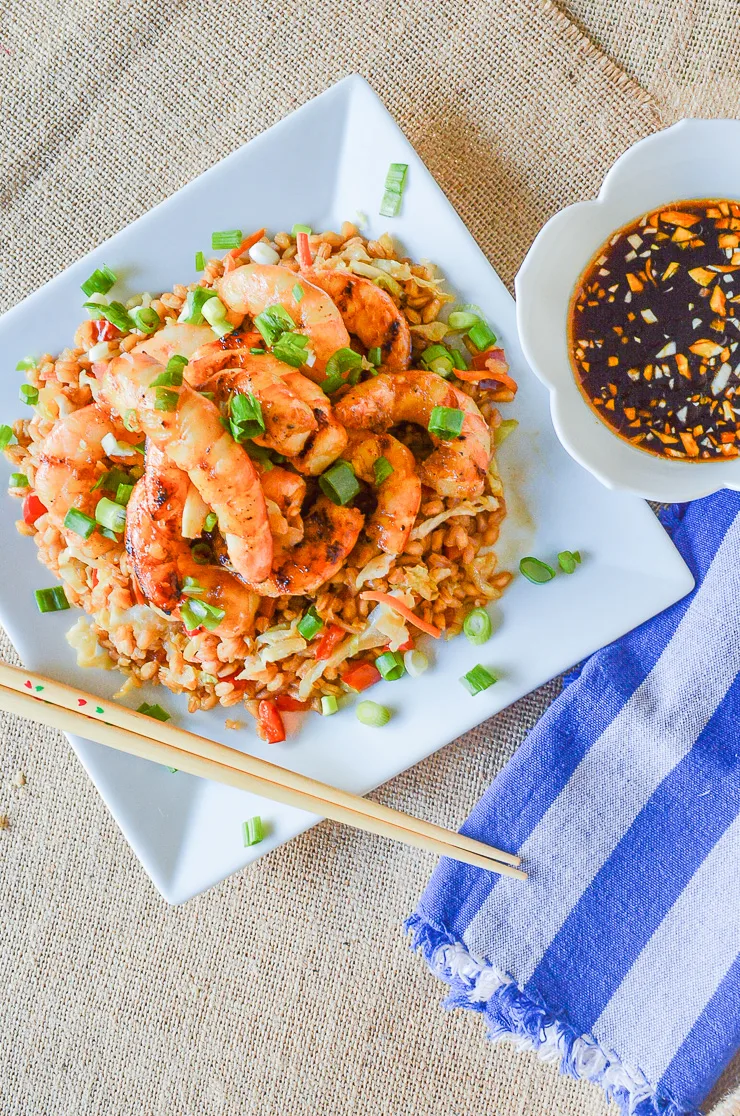 shrimp with teriyaki sauce