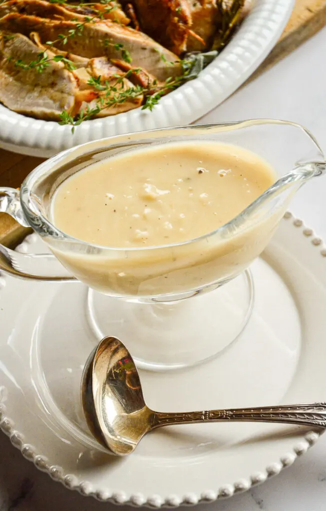 Gravy without drippings in gravy boat