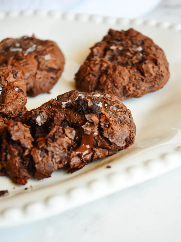 Cocoa Flourless Cookies Recipe on white plate