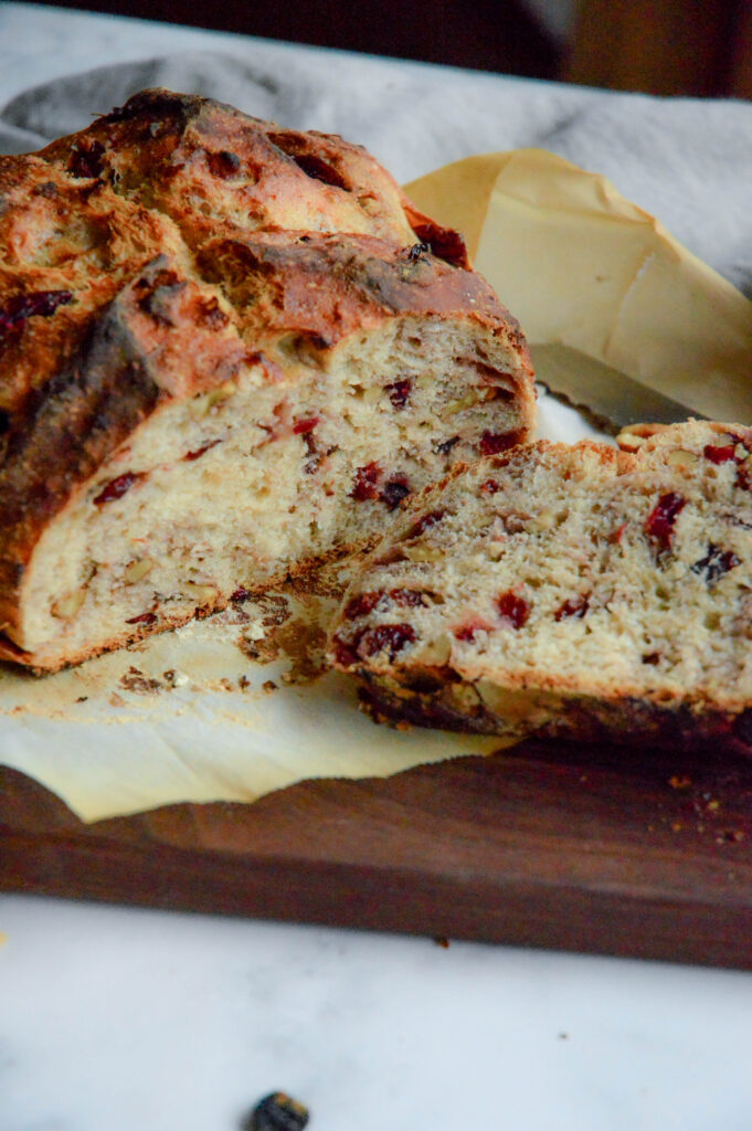 cranberry walnut bread recipe sliced