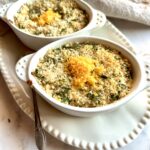 Baked Corn Recipes For Thanksgiving in white oval dish on serving platter