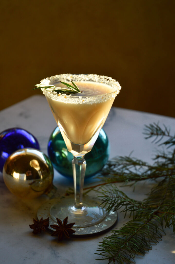 coconut tequila cocktails in crystal glass