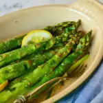 asparagus sauce recipes with asparagus in oval baking dish