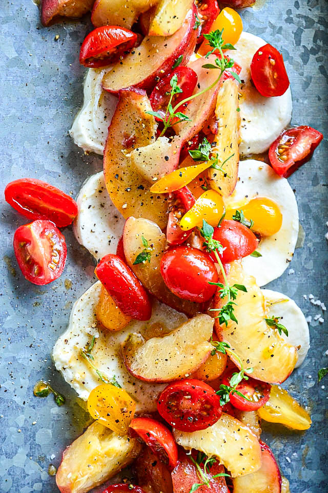 is caprese salad healthy photo of peach caprese salad with tomatoes