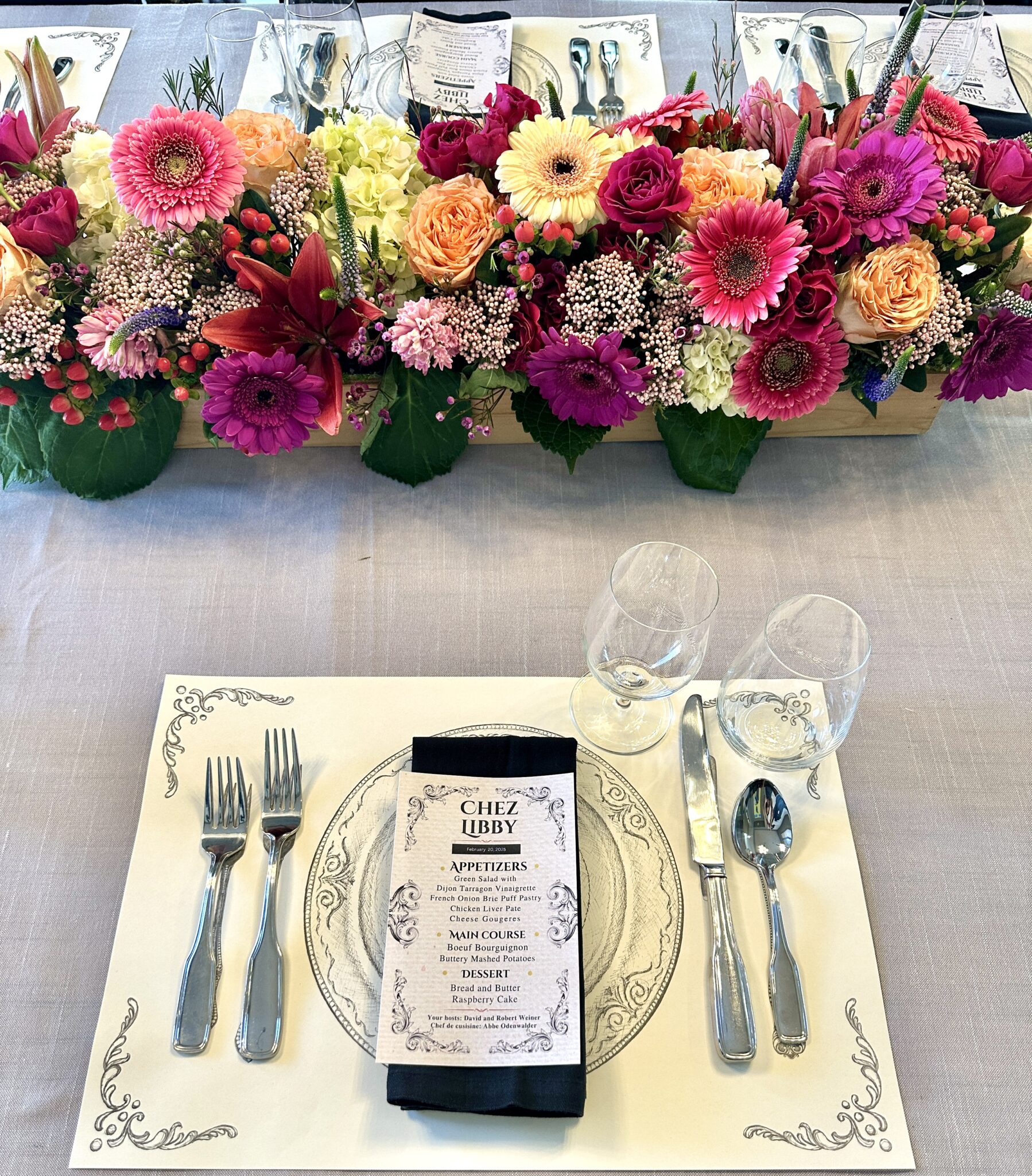 table setting for Libby's dinners