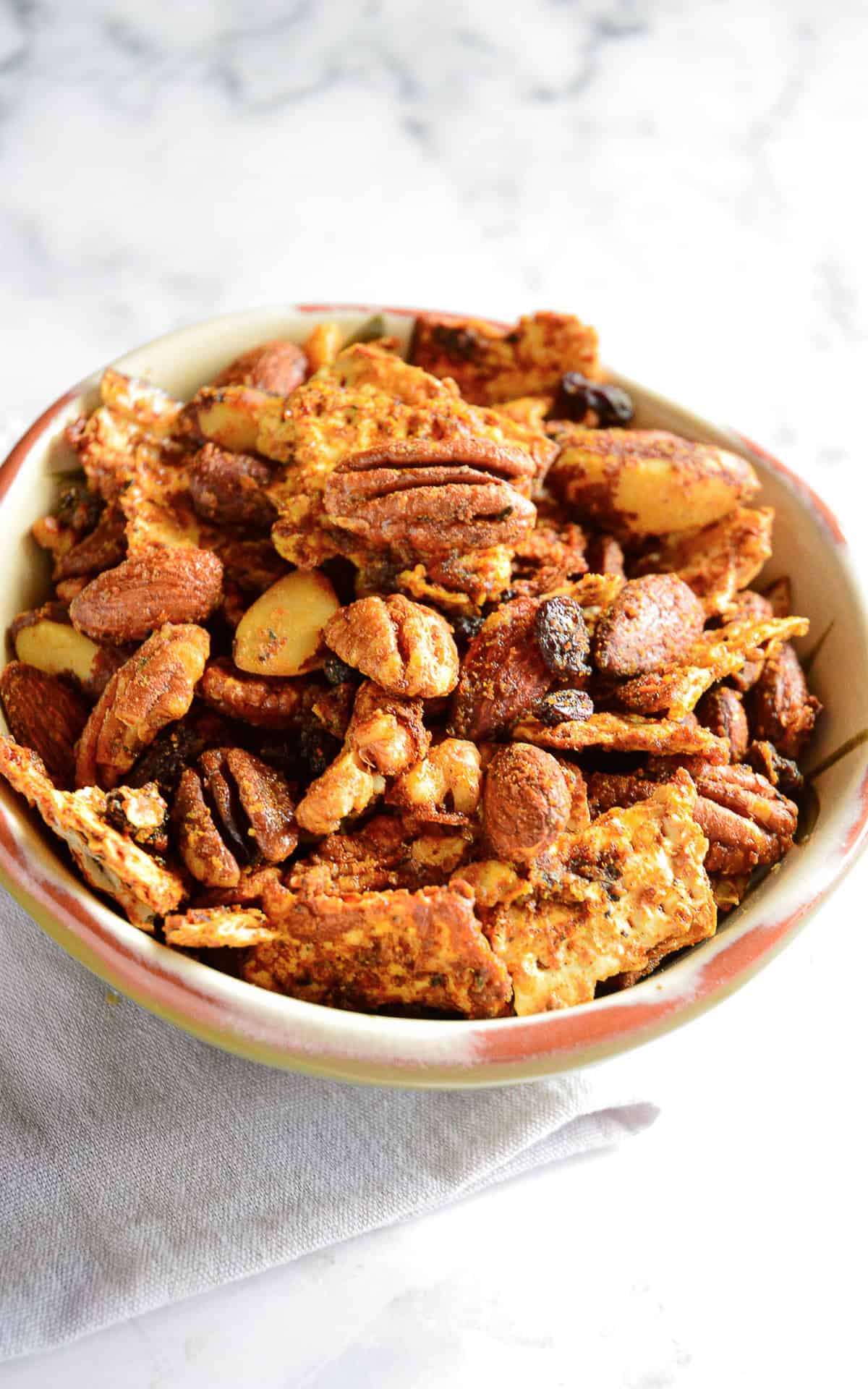 Matzo Nut snack in bowl for matzo recipes