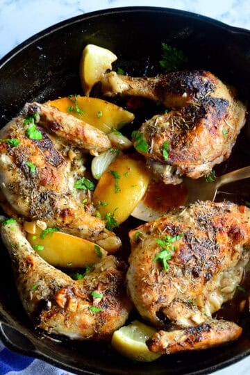 chicken provencal in cast iron skillet