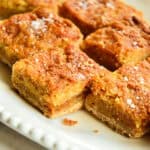 individual salted honey bars on white plate