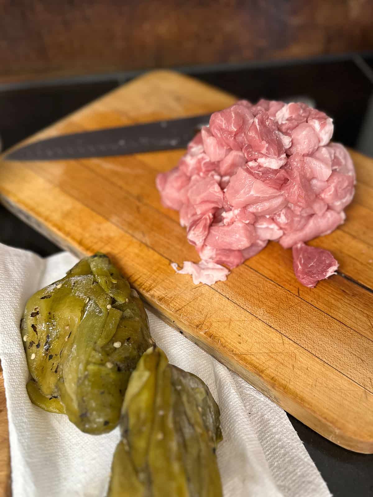 diced pork and frozen green chilies