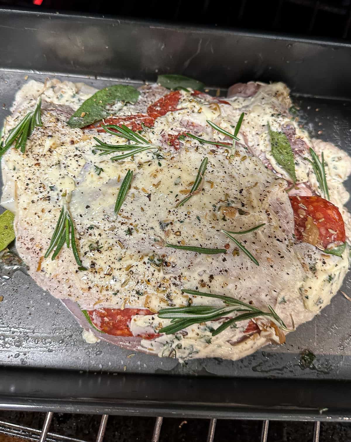 bone-in buttered turkey breast uncooked