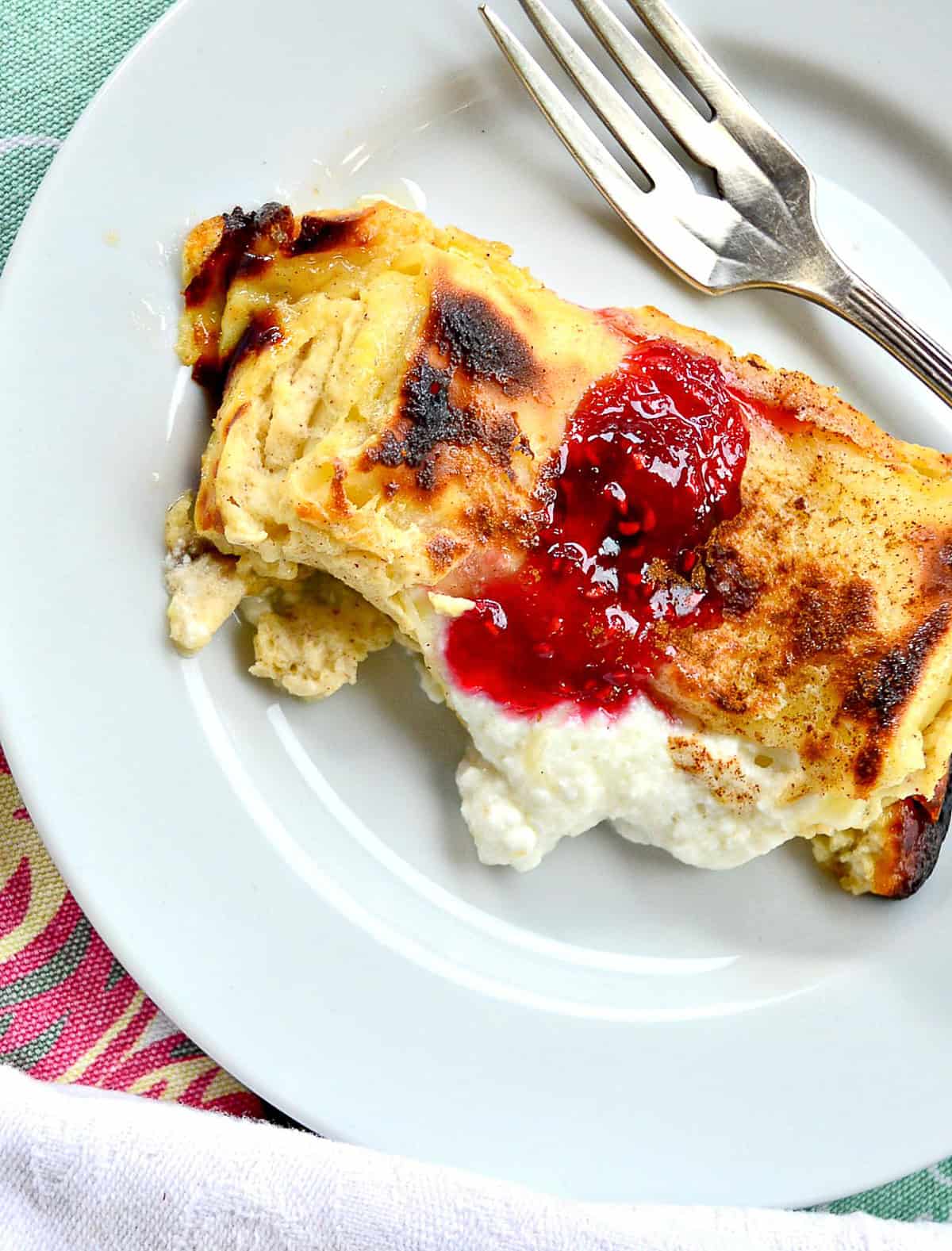 blintz with cheese and jam