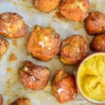 soft pretzel bites made with pizza dough